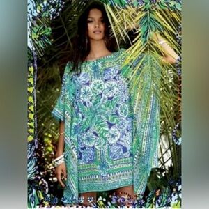 Lilly Pulitzer Lindamarie Silk Caftan Escape Artist  Size XS/S